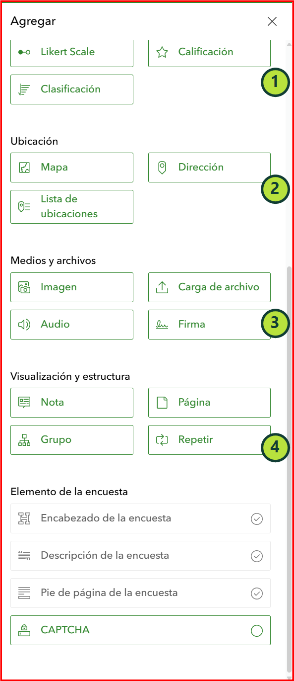 Herramientas de Survey123